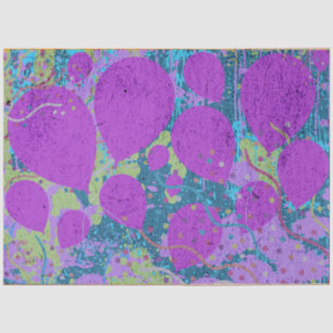 Party Balloons Artwork Lila Blue Green Seidenpapier