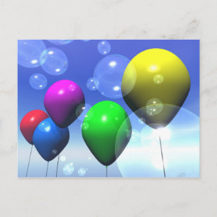 Party Balloons & Bubbles Postkarte