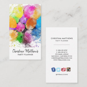 Party Balloons Business Card Visitenkarte