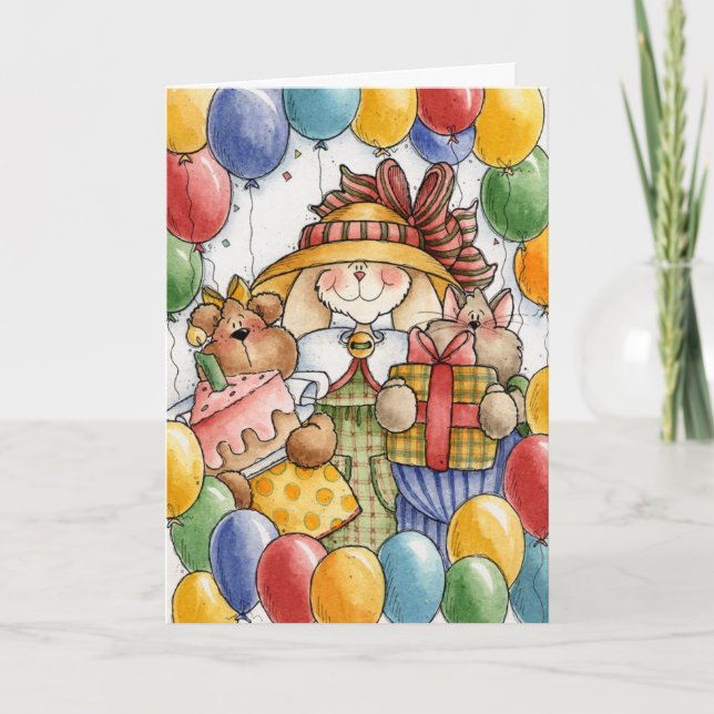 Party Balloons - Grußkarte Karte (Vorderseite)