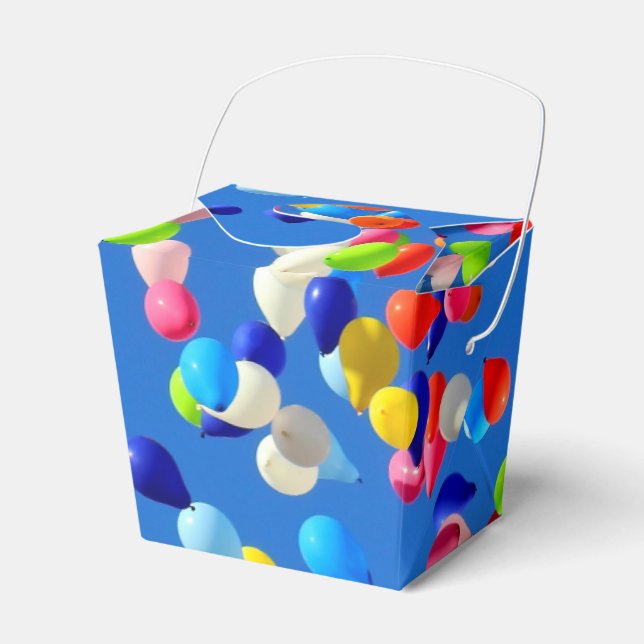Party Balloons schweben in Blue Sky Geschenkschachtel (Vorderseite)