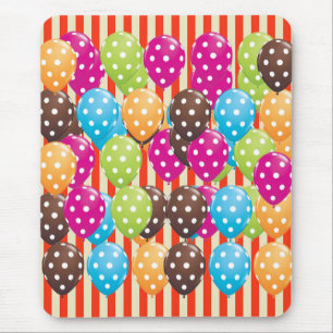 Party Balloons Streifen Polka Punkte Zirkus Spaß Mousepad