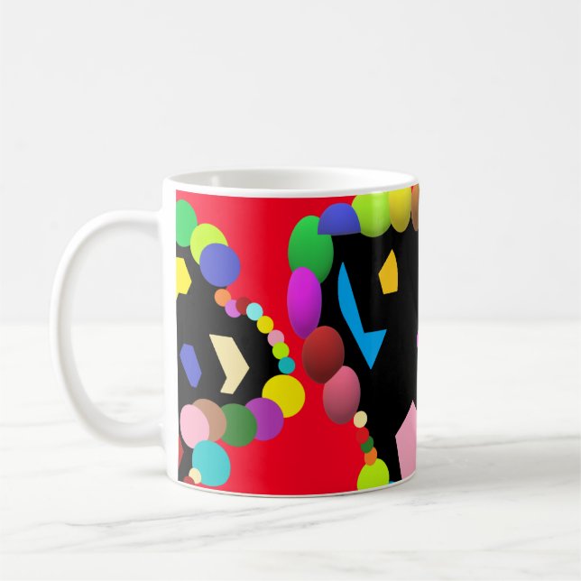 Party-Balottendesign Rot und andere Farben Kaffeetasse (Links)