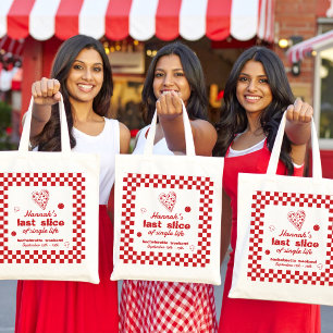 Party-Banner der letzten Slice Pizza Bachelorette  Tragetasche