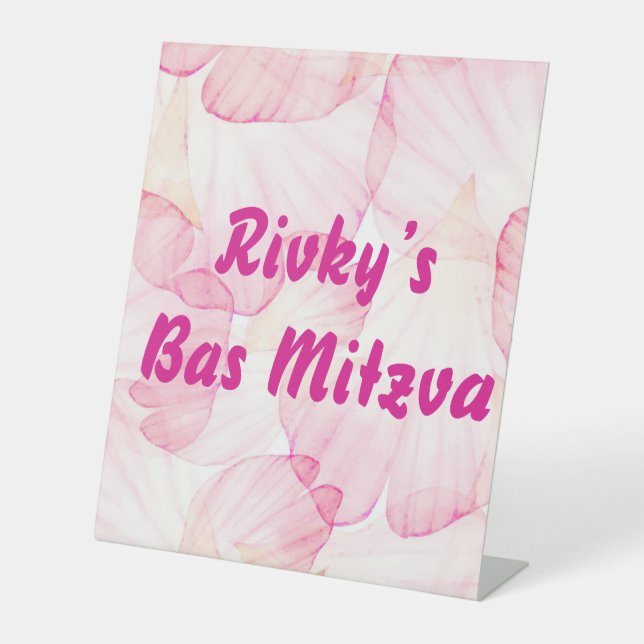 Party-Banner der rosa Blume Sockelschild (Vorderseite)
