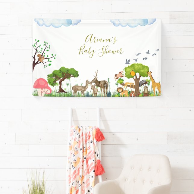 Party-Banner "Forest Animals Baby Shooting" Banner (Insitu)