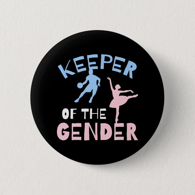 Party-Basketball für Gender Reveal Button (Vorderseite)