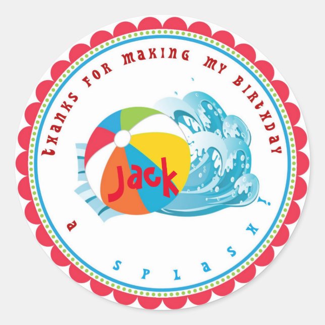 Party Beach Ball Sticker für Pool (Vorderseite)