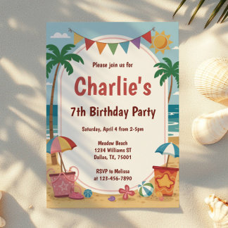 Party Beach Kindergeburtstag Party Einladung