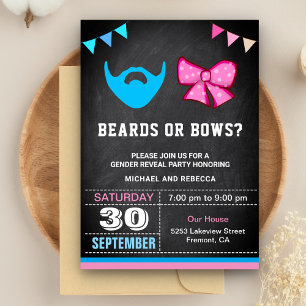 Party "Beards or Bows Gender Reveal" Einladung