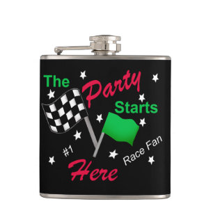 Party beginnt hier Race Name Personalisiert Bevera Flachmann