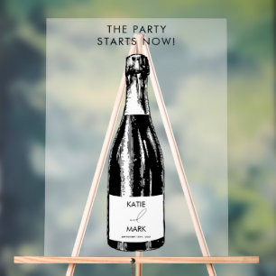 Party beginnt jetzt Hochzeit Willkommen Mattiert Acrylschild