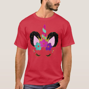 Party Birthday Princess Afro Puffs Unicorace Na T-Shirt