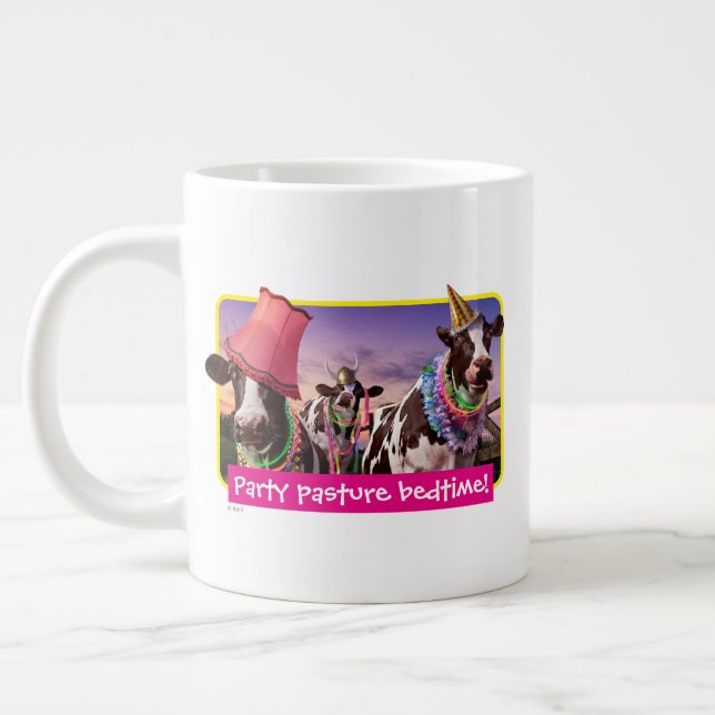 Party 'bis die Kühe kommen Zuhause Jumbo-Tasse (Links)