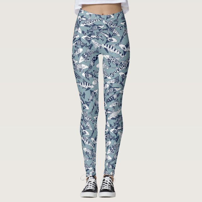 Party blau leggings (Vorderseite)