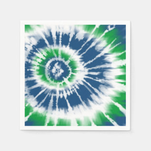 Party "Blaue und grüne Gefärbte Krawatte" Serviette
