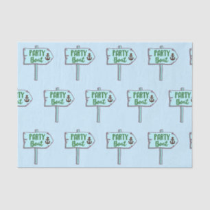 Party Boat with Anchor Nautical Theme Seidenpapier