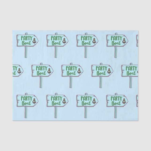 Party Boat with Anchor Nautical Theme Seidenpapier (Vorderseite)
