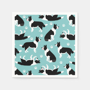 Party "Border Collie" und "Paw Print" Serviette
