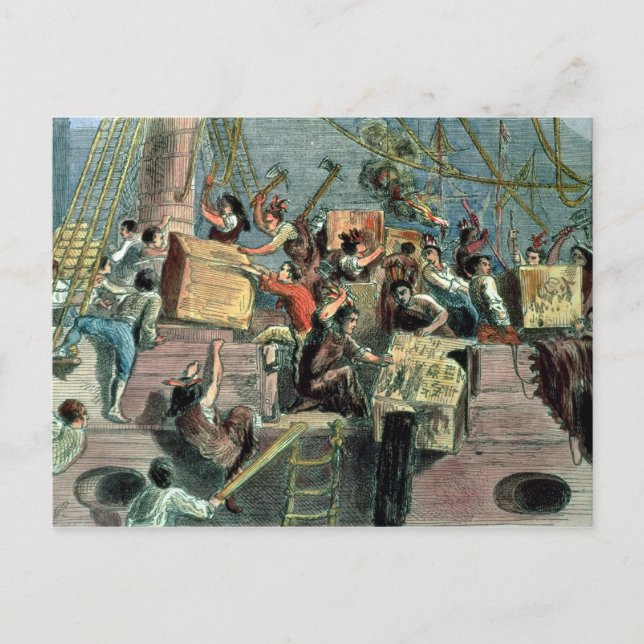 Party Boston Tea, 16. Dezember 1773 Postkarte (Vorderseite)