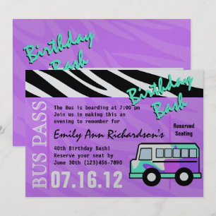 Party Bus Geburtstag Bash Einladung