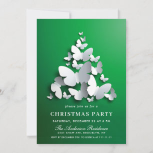Party Butterfly Monarch Holiday CHRISTMAS Einladung