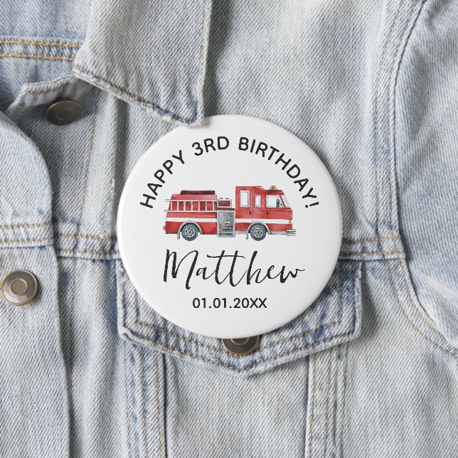 Party-Button für Fireruck Happy Birthday Button (Beispiel)