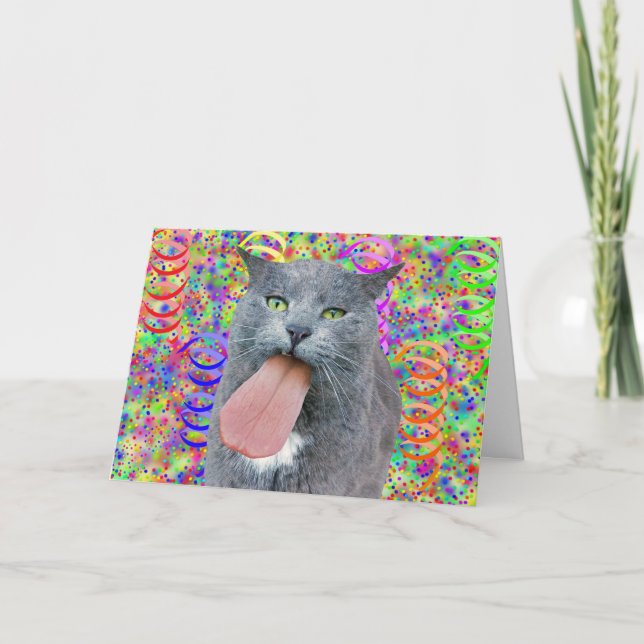 Party Cat Got Ihre Zunge? Karte (Vorderseite)