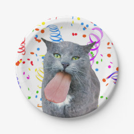 Party Cat Got Ihre Zunge? Pappteller