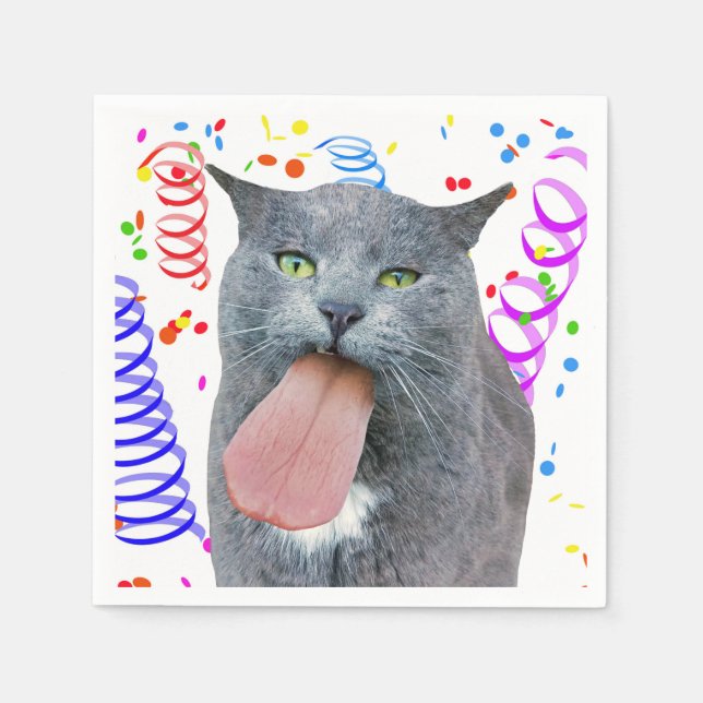 Party Cat Got Ihre Zunge? Serviette (Vorderseite)