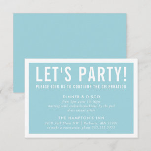Party CELEBRATION CARD Moderner Block türkis blau Einladung