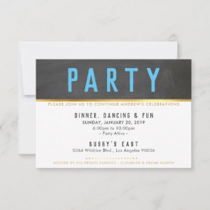 PARTY CELEBRATION Graues Goldbarsch RSVP Karte