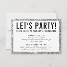 PARTY CELEBRATION INFO cute modern silver glitter