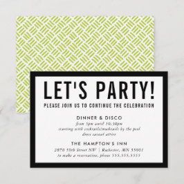 PARTY CELEBRATION INFO Modernes Schwarz Limon Einladung