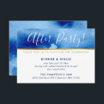 PARTY CELEBRATION KARTE Goldene blaue Aquarellfarb<br><div class="desc">von kat massard >>> www.simplysweetPAPERIE.com << Ein einfaches Design für Ihre UAWG REPLY CARDS - auf Ihre Haupteinladungen abgestimmt. Liebe des Designs, aber möchte einige Änderungen sehen - ein anderes Farbschema, Produkt, ein Foto hinzufügen oder angepasst für einen anderen Anlass - keine Sorgen einfach kontaktieren Sie mich, KAT@SIMPLYSWEETPAPERIE.COM Ich bin...</div>
