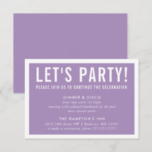 Party CELEBRATION KARTE Moderne Blockviolett lila