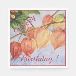 Party Celebration Orange Chinese Lantern Blume Serviette