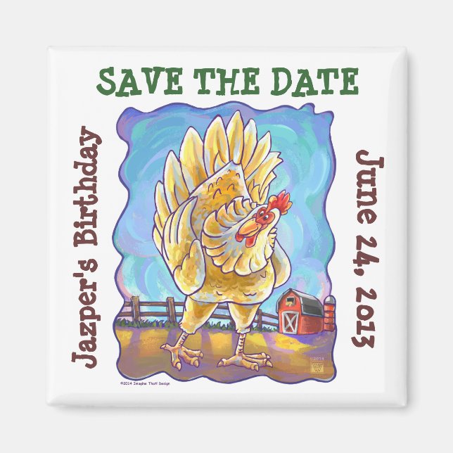 Party-Center für Hühner Magnet (Vorne)