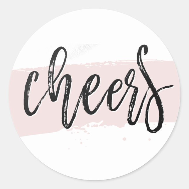 PARTY CHEERS handgeschriebene Skriptart schwarz pi Runder Aufkleber (Vorderseite)