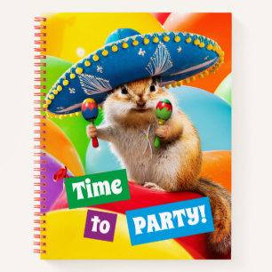 Party Chipmunk in Sombrero Notizbuch