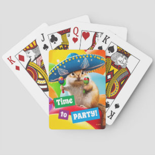 Party Chipmunk in Sombrero Spielkarten