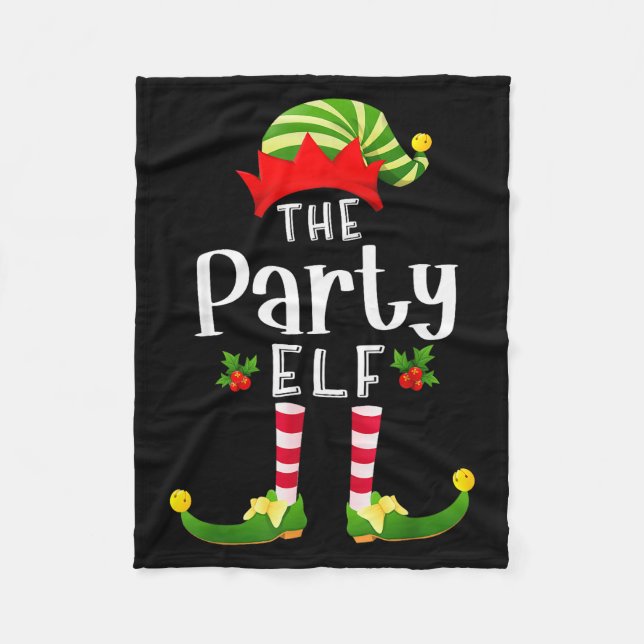 Party Christmas Elf Matching Pajama X-mas Party  Fleecedecke (Vorderseite)