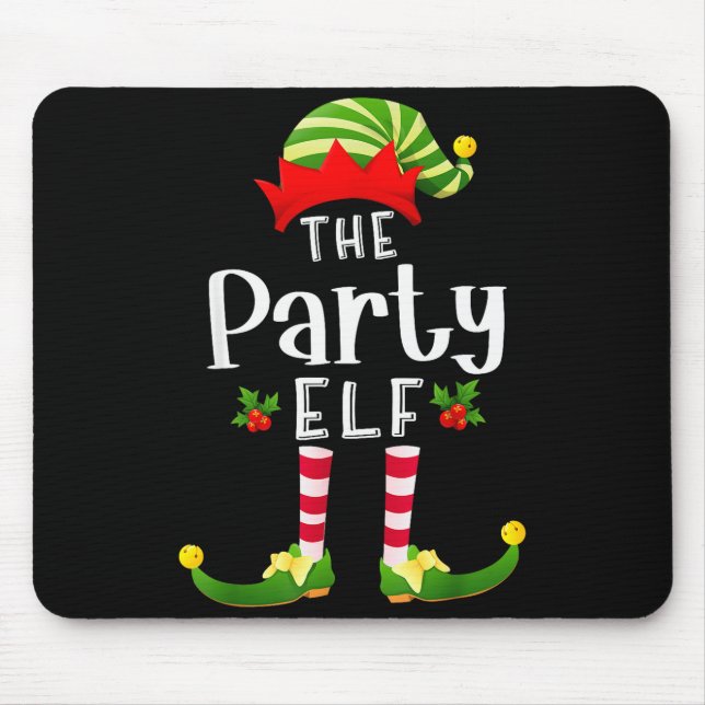 Party Christmas Elf Matching Pajama X-mas Party  Mousepad (Vorne)