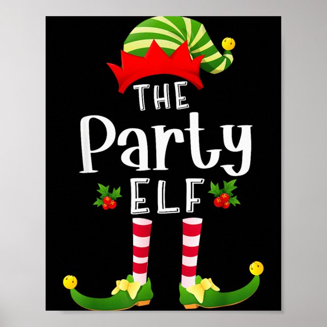 Party Christmas Elf Matching Pajama X-mas Party  Poster (Vorne)