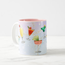 Party-Cocktail-Drinks mit hellen Regenbogenfarben Zweifarbige Tasse