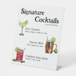 Party Cocktail Sign Sockelschild