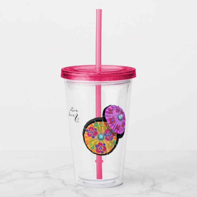 Party Cocktail Umbrett Personalisiert Acryltrinkbecher (Vorderseite)