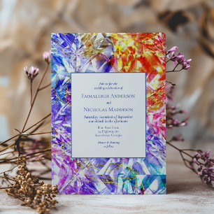 Party Color Rainbow Kristallsteine Hochzeit Einladung