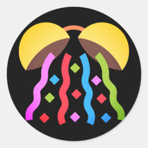 Party Confetti Emoji Runder Aufkleber