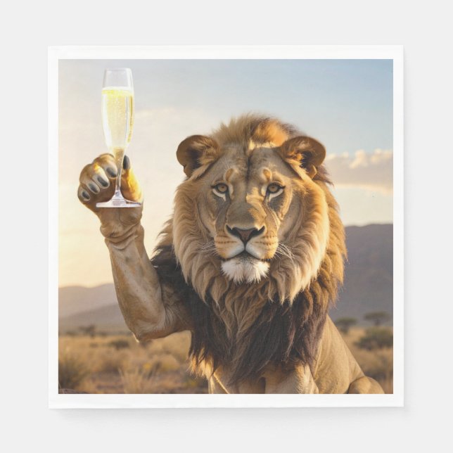 Party Congrats Lion Serviette (Vorderseite)